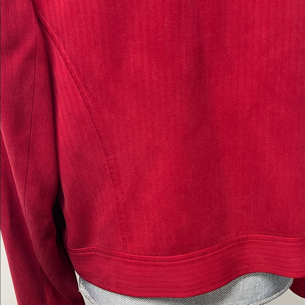 Carlisle brand soft red cropped front zipper jacket. - Picture 7 of 13